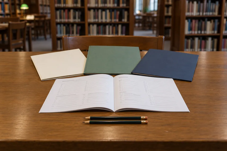 English course materials arranged for comparison.