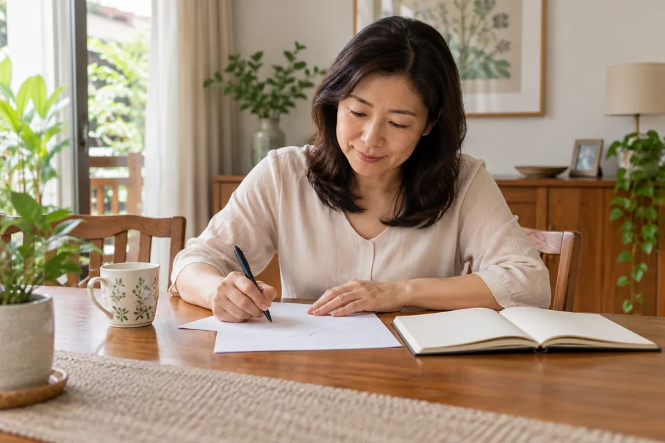 Parent preparing questions about English lessons.